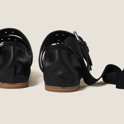Miu Miu Nappa And Calf Leather Ballerinas Black MM261053