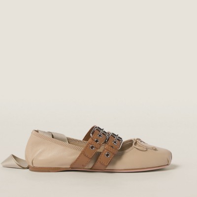 Miu Miu Nappa And Calf Leather Ballerinas Cord MM261055