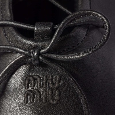 Miu Miu Nappa Leather Ballerinas Black MM261045