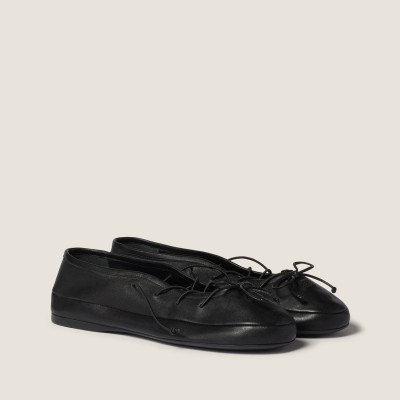 Miu Miu Nappa Leather Ballerinas Black MM261045 Miu Miu Nappa Leather Ballerinas Black MM261045