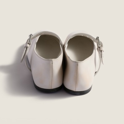 Miu Miu Nappa Leather Ballerinas Chalk White MM261047 Miu Miu Nappa Leather Ballerinas Chalk White MM261047