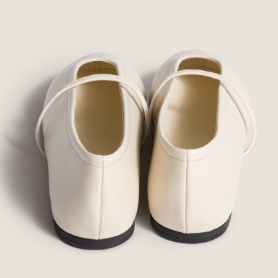 Miu Miu Nappa Leather Ballerinas Ivory MM261017 Miu Miu Nappa Leather Ballerinas Ivory MM261017