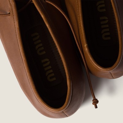 Miu Miu Nappa Leather Ballerinas Oak MM261046