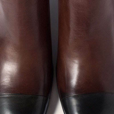 Miu Miu Nappa Leather Booties Dark Brown Black MM261285