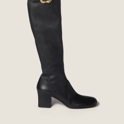 Miu Miu Nappa Leather Boots With Buckle Black MM261299