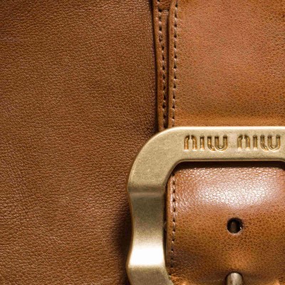 Miu Miu Nappa Leather Boots With Buckle Caramel MM261301