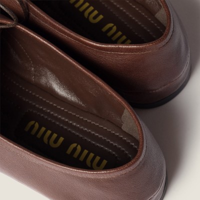 Miu Miu Nappa Leather Laced Shoes Briarwood MM261083