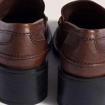 Miu Miu Nappa Leather Loafers Cocoa Brown MM261318 Miu Miu Nappa Leather Loafers Cocoa Brown MM261318