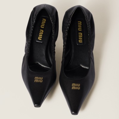 Miu Miu Nappa Leather Pumps Black MM261144 Miu Miu Nappa Leather Pumps Black MM261144