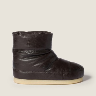 Miu Miu Padded Nappa Leather Booties Coffee MM261286 Miu Miu Padded Nappa Leather Booties Coffee MM261286