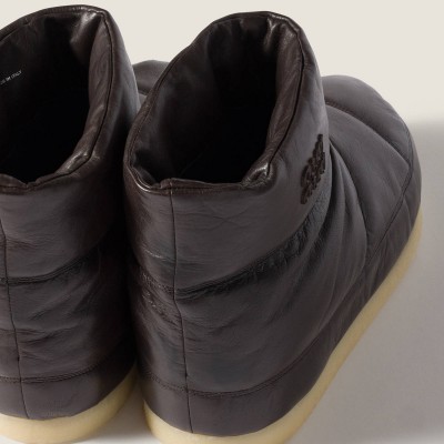 Miu Miu Padded Nappa Leather Booties Coffee MM261286 Miu Miu Padded Nappa Leather Booties Coffee MM261286