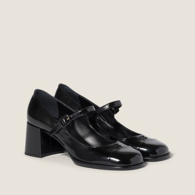 Miu Miu Patent Leather And Naplak Leather Pumps Black MM261339 Miu Miu Patent Leather And Naplak Leather Pumps Black MM261339