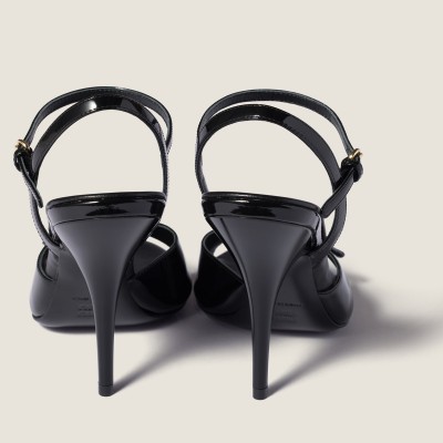 Miu Miu Patent Leather Sandals With Buckles Black MM261182 Miu Miu Patent Leather Sandals With Buckles Black MM261182