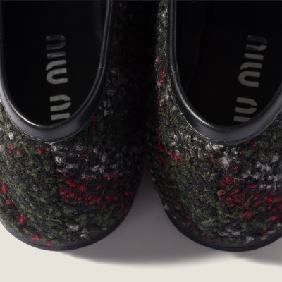 Miu Miu Plaid Tweed Ballerinas Loden Green MM261011
