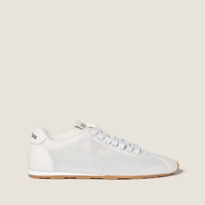 Miu Miu Plume Mesh Fabric Sneakers White MM261233 Miu Miu Plume Mesh Fabric Sneakers White MM261233