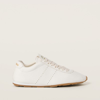 Miu Miu Plume Nappa Leather Sneakers Ivory MM261236