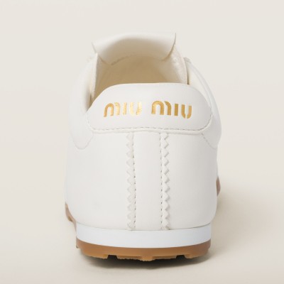 Miu Miu Plume Nappa Leather Sneakers Ivory MM261236