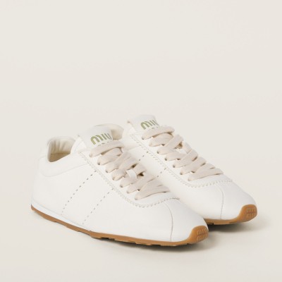 Miu Miu Plume Nappa Leather Sneakers Ivory MM261236 Miu Miu Plume Nappa Leather Sneakers Ivory MM261236