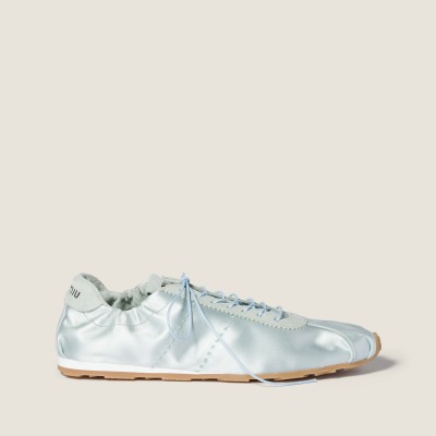 Miu Miu Plume Satin Sneakers Powder Blue MM261248 Miu Miu Plume Satin Sneakers Powder Blue MM261248