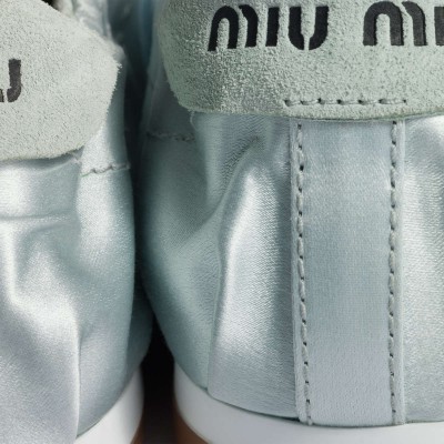 Miu Miu Plume Satin Sneakers Powder Blue MM261248 Miu Miu Plume Satin Sneakers Powder Blue MM261248