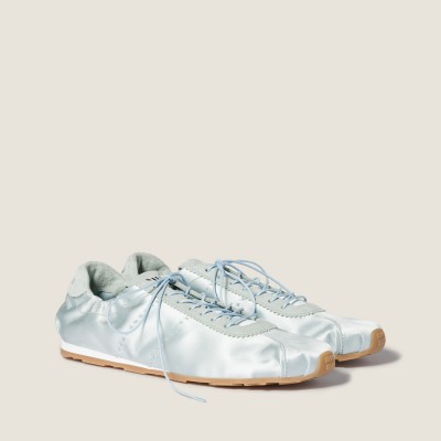 Miu Miu Plume Satin Sneakers Powder Blue MM261248
