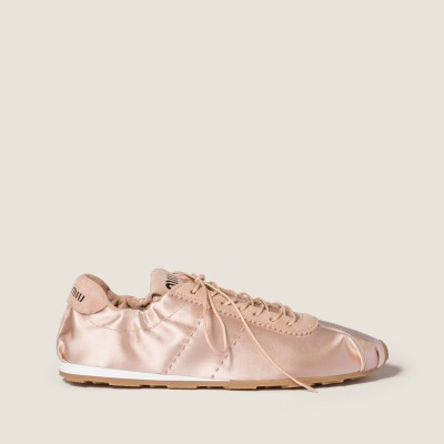 Miu Miu Plume Satin Sneakers Powder Pink MM261238 Miu Miu Plume Satin Sneakers Powder Pink MM261238