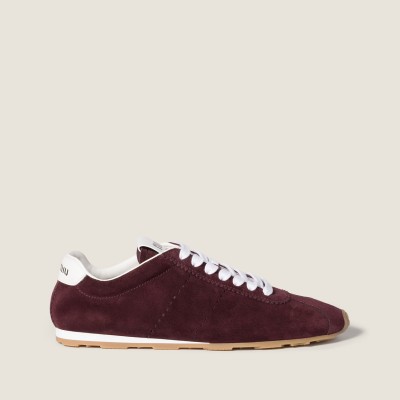 Miu Miu Plume Suede Sneakers Burgundy MM261239