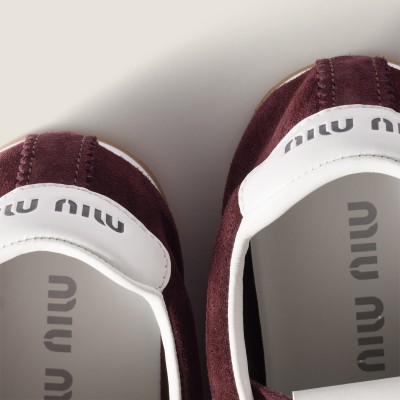 Miu Miu Plume Suede Sneakers Burgundy MM261239