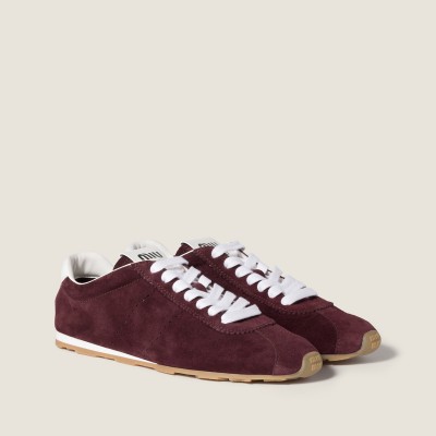 Miu Miu Plume Suede Sneakers Burgundy MM261239 Miu Miu Plume Suede Sneakers Burgundy MM261239