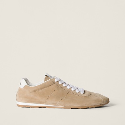 Miu Miu Plume Suede Sneakers Desert Beige MM261240 Miu Miu Plume Suede Sneakers Desert Beige MM261240