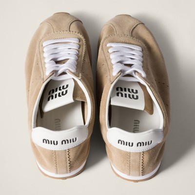 Miu Miu Plume Suede Sneakers Desert Beige MM261240 Miu Miu Plume Suede Sneakers Desert Beige MM261240