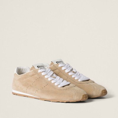 Miu Miu Plume Suede Sneakers Desert Beige MM261240 Miu Miu Plume Suede Sneakers Desert Beige MM261240