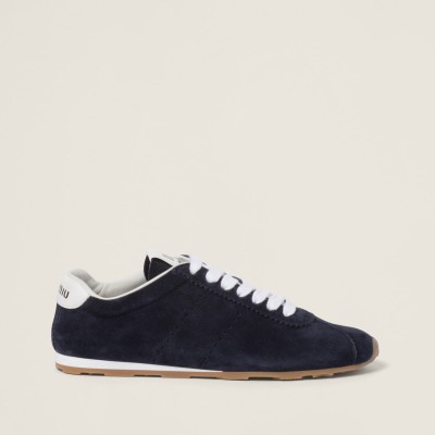 Miu Miu Plume Suede Sneakers Navy MM261241 Miu Miu Plume Suede Sneakers Navy MM261241