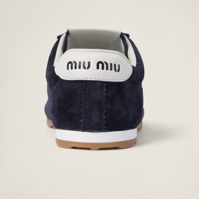 Miu Miu Plume Suede Sneakers Navy MM261241 Miu Miu Plume Suede Sneakers Navy MM261241