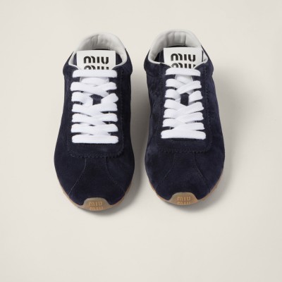 Miu Miu Plume Suede Sneakers Navy MM261241 Miu Miu Plume Suede Sneakers Navy MM261241