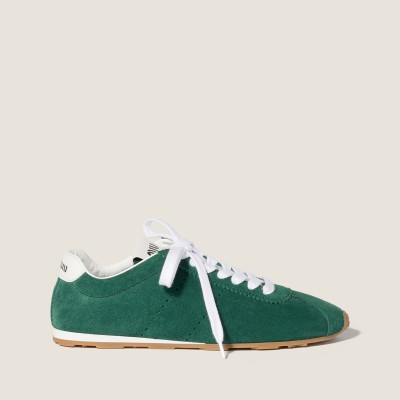 Miu Miu Plume Suede Sneakers Oleander Green MM261242 Miu Miu Plume Suede Sneakers Oleander Green MM261242