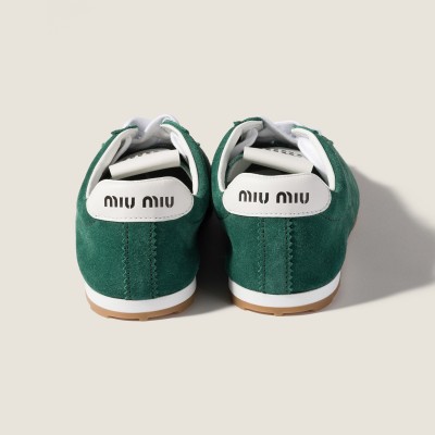 Miu Miu Plume Suede Sneakers Oleander Green MM261242 Miu Miu Plume Suede Sneakers Oleander Green MM261242