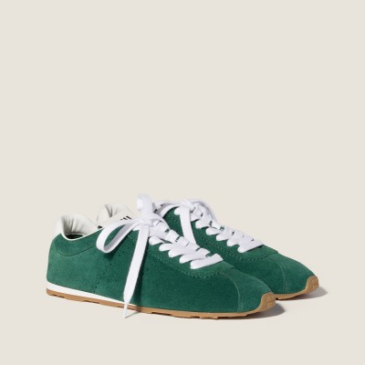 Miu Miu Plume Suede Sneakers Oleander Green MM261242 Miu Miu Plume Suede Sneakers Oleander Green MM261242