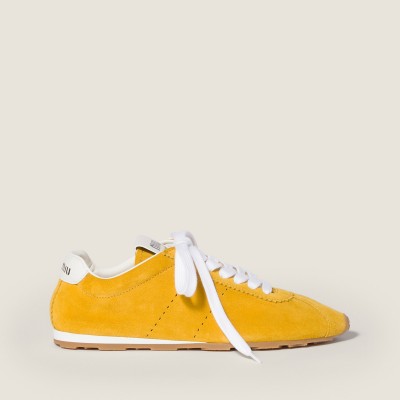 Miu Miu Plume Suede Sneakers Sunny Yellow MM261243 Miu Miu Plume Suede Sneakers Sunny Yellow MM261243