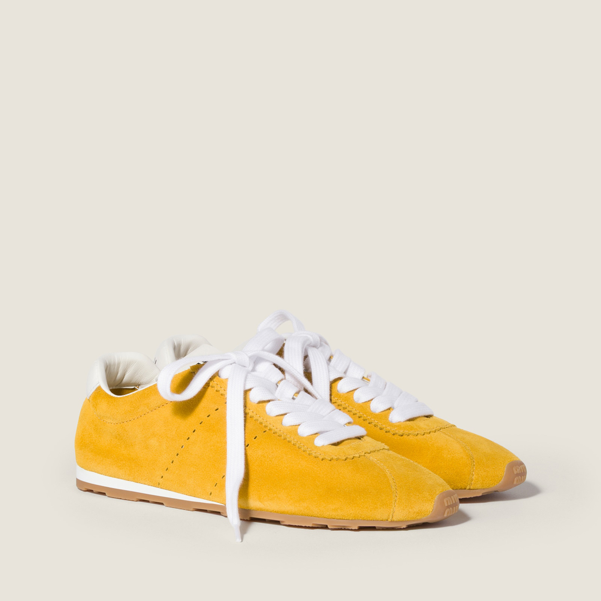 Miu Miu Plume Suede Sneakers Sunny Yellow MM261243 Miu Miu Plume Suede Sneakers Sunny Yellow MM261243
