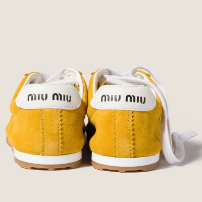 Miu Miu Plume Suede Sneakers Sunny Yellow MM261243 Miu Miu Plume Suede Sneakers Sunny Yellow MM261243