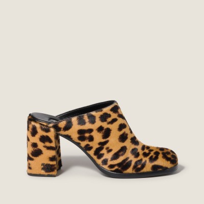 Miu Miu Printed Leather Mules Honey MM261334 Miu Miu Printed Leather Mules Honey MM261334