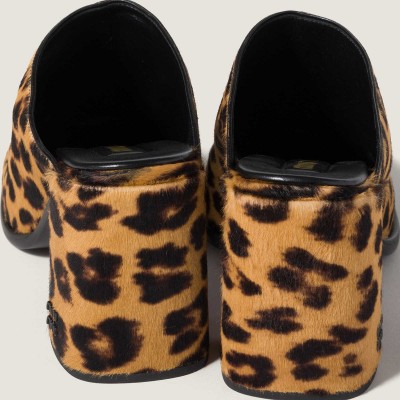 Miu Miu Printed Leather Mules Honey MM261334 Miu Miu Printed Leather Mules Honey MM261334