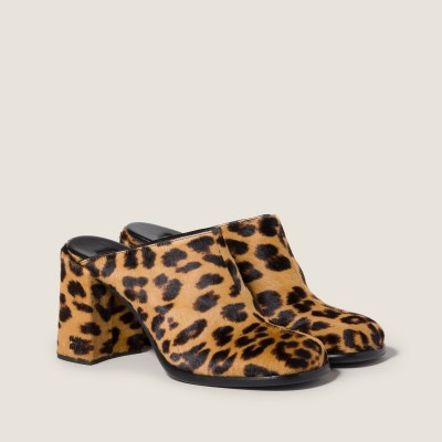 Miu Miu Printed Leather Mules Honey MM261334 Miu Miu Printed Leather Mules Honey MM261334