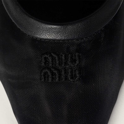 Miu Miu Ruches Mesh Fabric Pumps Black MM261145 Miu Miu Ruches Mesh Fabric Pumps Black MM261145
