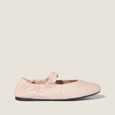 Miu Miu Ruches Nappa Leather Ballerinas Powder Pink MM261041