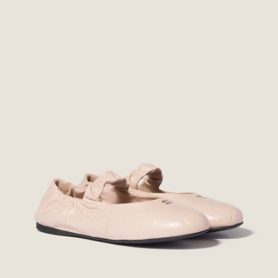 Miu Miu Ruches Nappa Leather Ballerinas Powder Pink MM261041