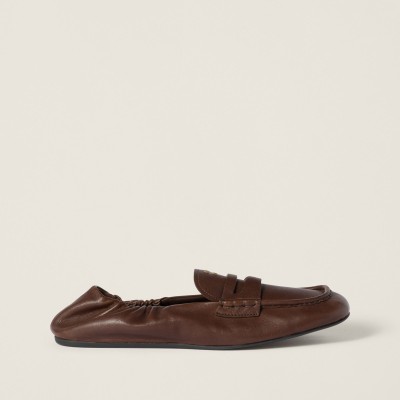 Miu Miu Ruches Nappa Leather Loafers Briarwood MM261085