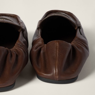 Miu Miu Ruches Nappa Leather Loafers Briarwood MM261085