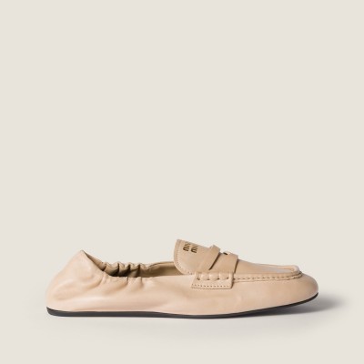 Miu Miu Ruches Nappa Leather Loafers Cord MM261086 Miu Miu Ruches Nappa Leather Loafers Cord MM261086